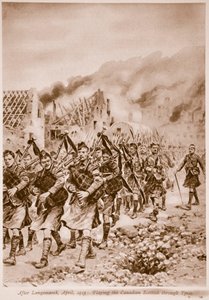Efter Langemarck, april 1915: Spelar den kanadensiska skotska genom Ypres av Richard Caton Woodville junior